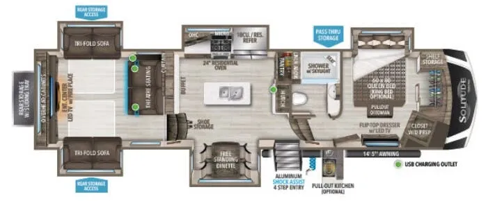 Grand Design Solitude 375RES floor plan