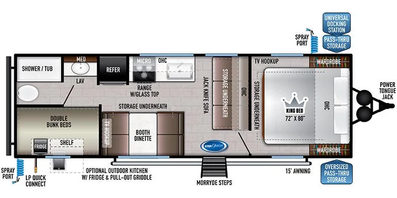 East to West Della Terra 250BH floor plan