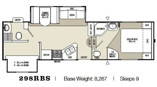 Coachmen Chaparral Lite 298RBS floor plan