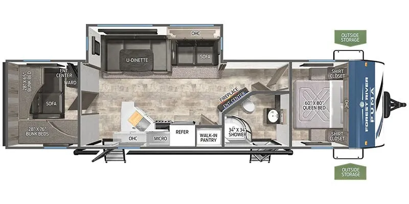 2025 Palomino Puma 28BHSS - Floor plan