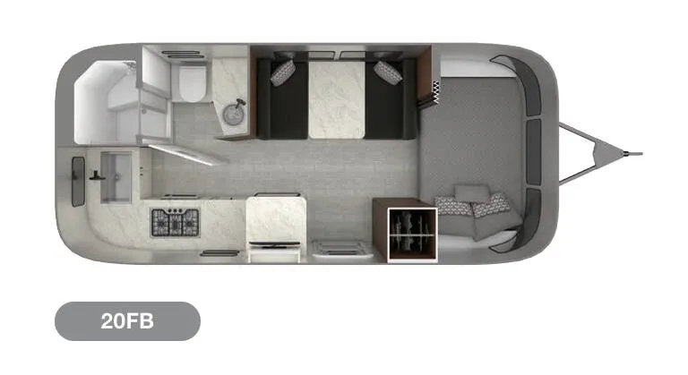 Airstream Caravel 20FB floor plan