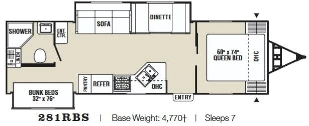 Coachmen Captiva Ultra Lite 281RBS floor plan