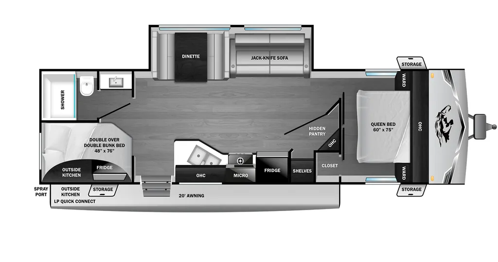 2026 Highland Ridge Open Range Colt 27BPS floor plan
