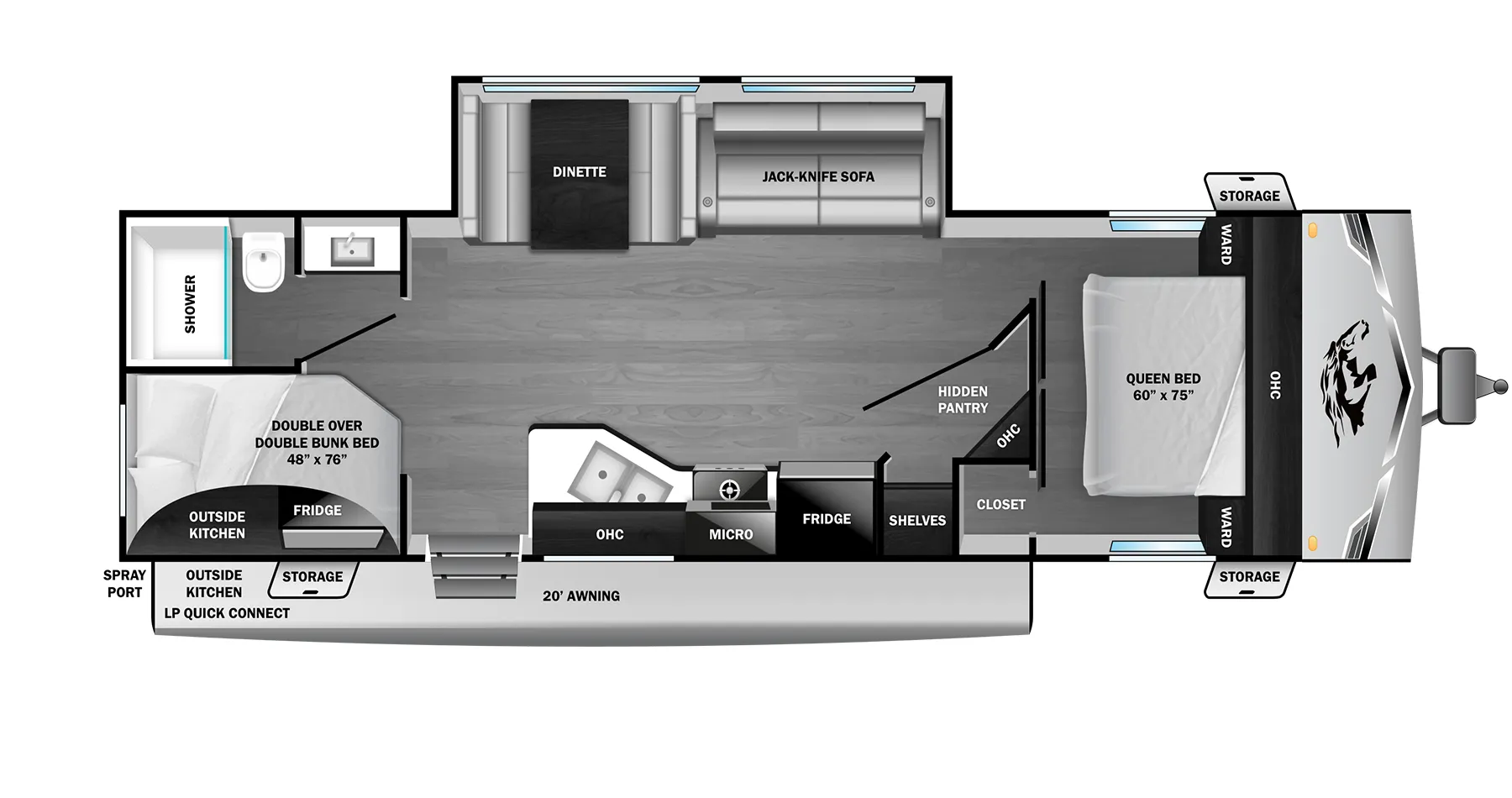 2026 Highland Ridge Open Range Colt 27BPS - Floor plan