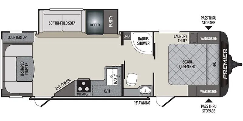 Keystone Premier 26UDPR floor plan
