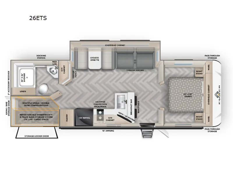 2026 Ember RV E-Series 26ETS - Floor plan