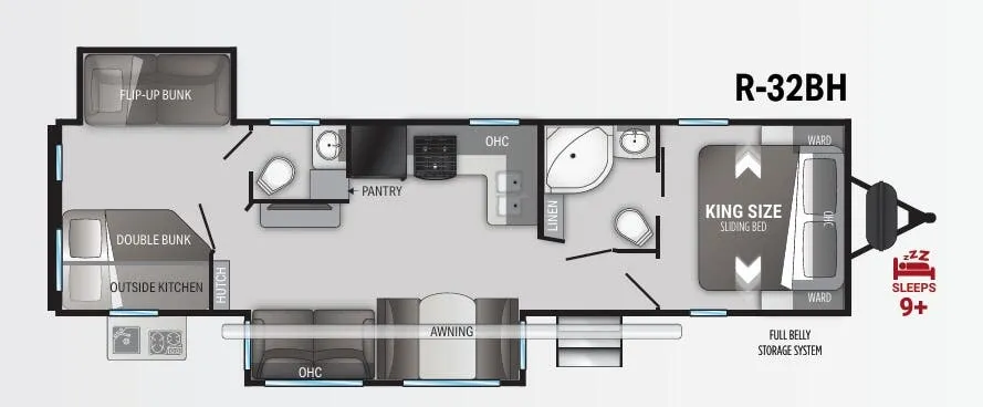 Cruiser RV Radiance 32BH floor plan