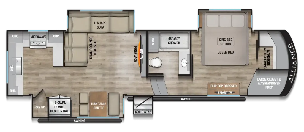 2027 Alliance RV Paradigm 312RK floor plan