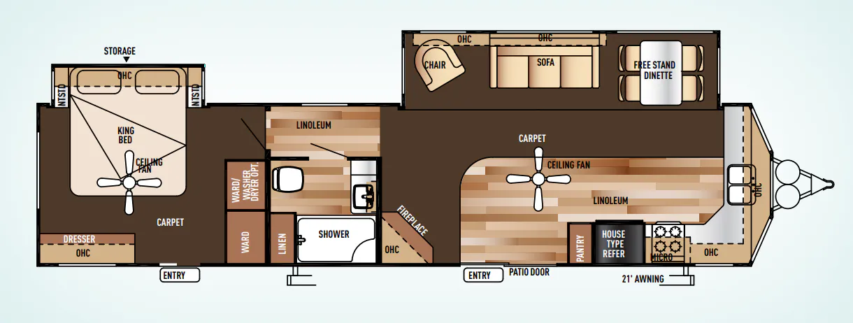 Forest River Wildwood Lodge 394FKDS floor plan