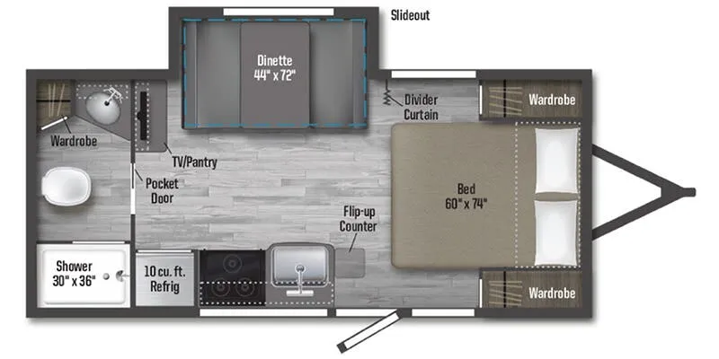 2025 Winnebago Micro Minnie FLX 2108FBS floor plan