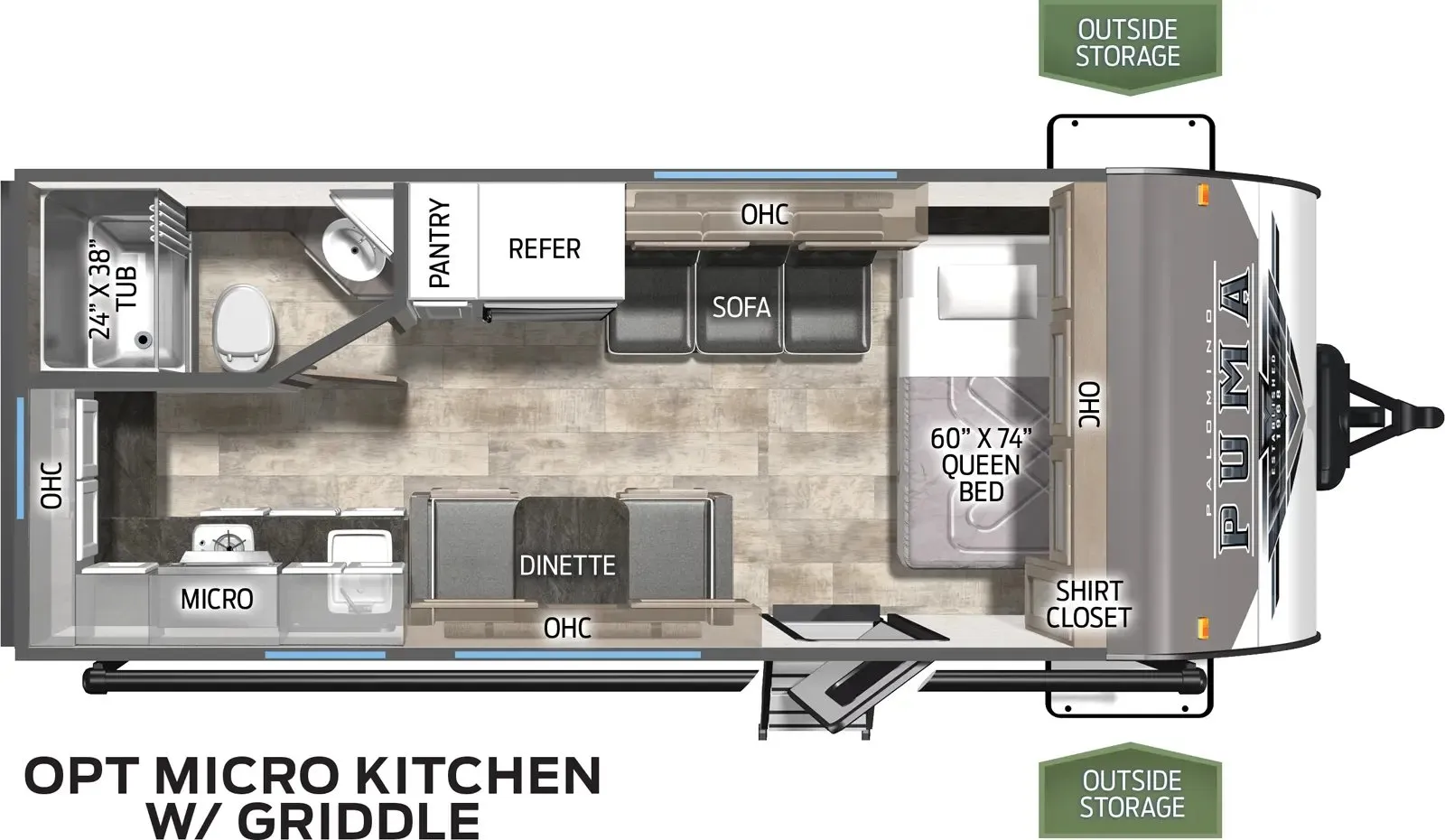 2024 Palomino Puma 18RKX - Floor plan