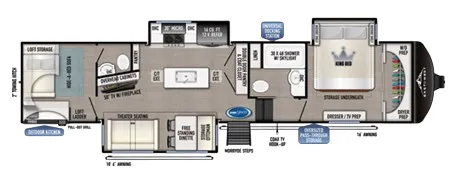 2024 East to West Blackthorn 3700BH-OK - Floor plan
