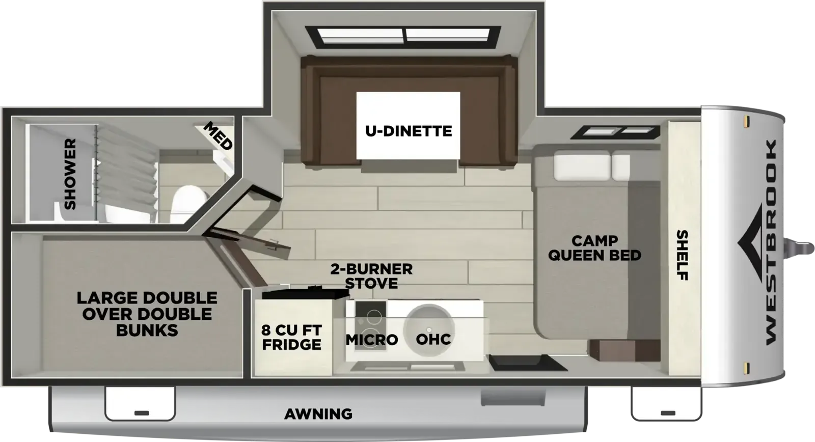 Forest River Westbrook 18BHCC floor plan