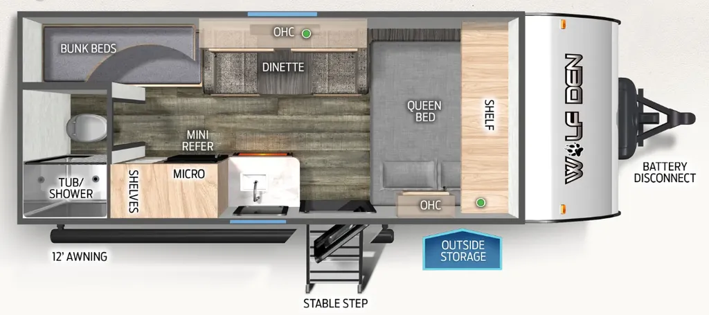 2024 Forest River Cherokee Wolf Pup 16EV floor plan