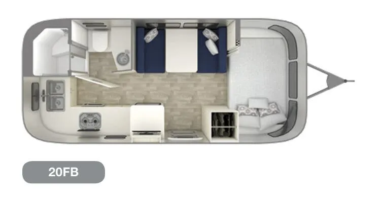 Airstream Bambi 20FB floor plan