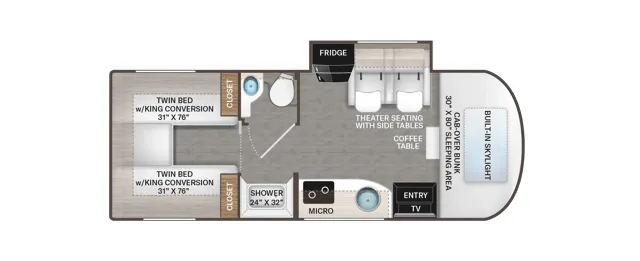 2027 Thor Motor Coach TIburon 24XL - Floor plan
