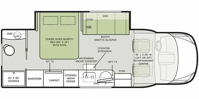 2025 Tiffin Wayfarer 25 RW - Floor plan