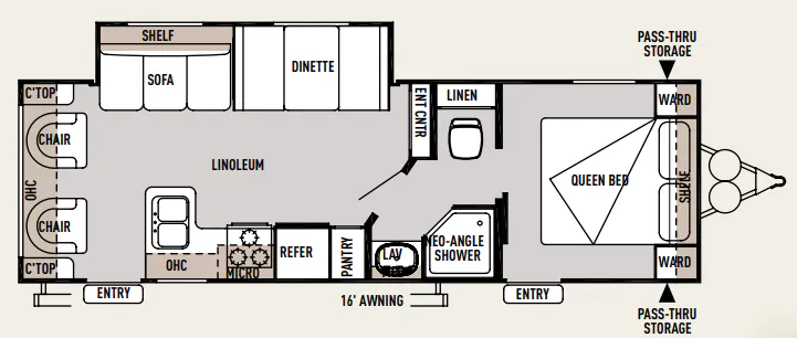 Forest River Wildwood X-Lite 252RLXL floor plan