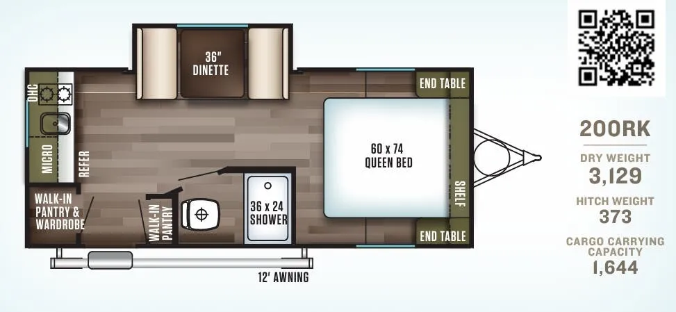 Forest River Wildwood X-Lite FSX 200RK floor plan