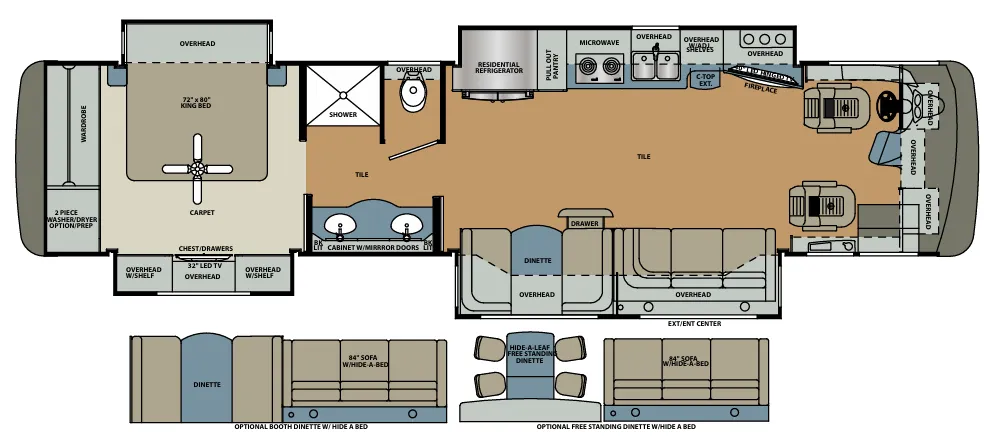 Forest River Berkshire XL 40A floor plan