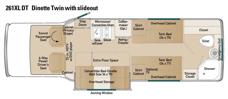 Coach House Platinum 261XL DT floor plan