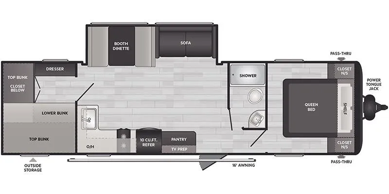 Keystone Hideout Sport West 291BRWE floor plan