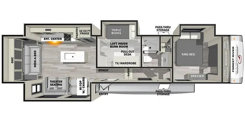 Forest River Wildcat 36MB floor plan