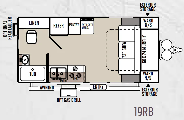 Forest River Flagstaff Micro Lite 19RB floor plan