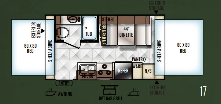 Forest River Flagstaff Shamrock 17 floor plan