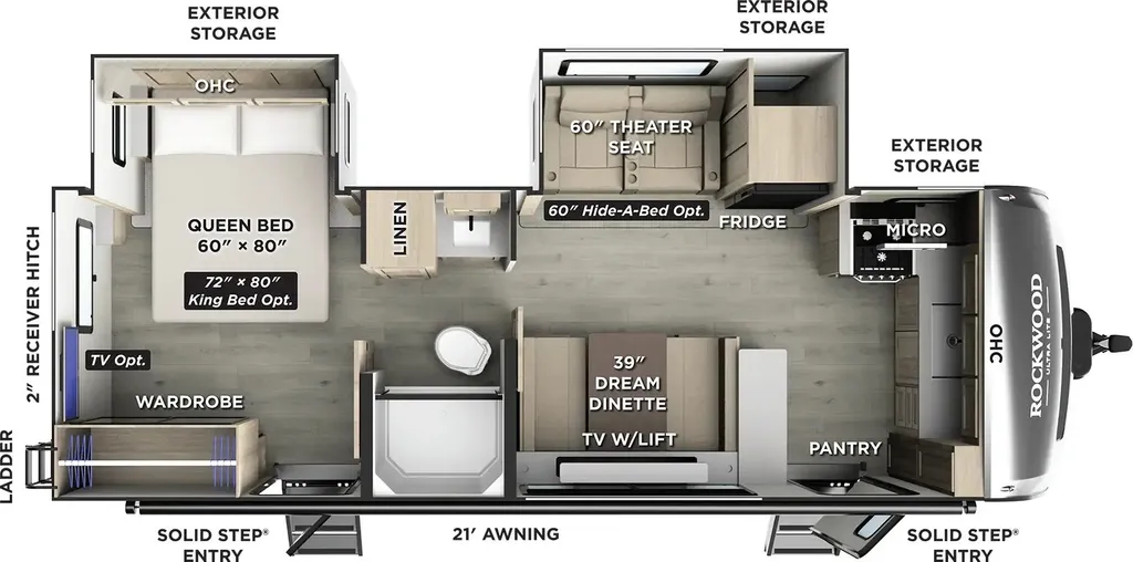 2026 Forest River Rockwood Ultra Lite 2619FK floor plan