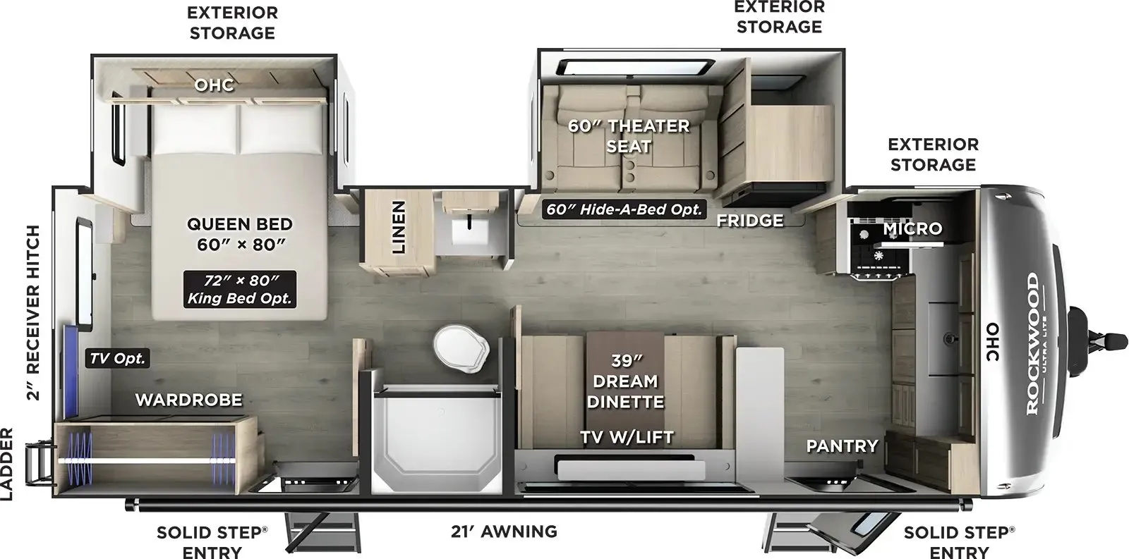 2026 Forest River Rockwood Ultra Lite 2619FK - Floor plan