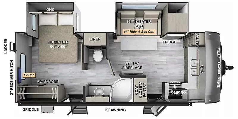 2024 Forest River Flagstaff Micro Lite 25FKBS floor plan