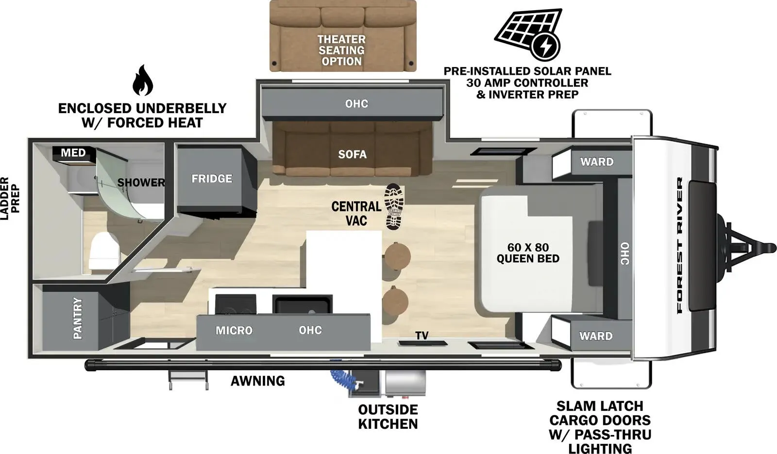 Forest River IBEX Beast Mode 19MSB floor plan
