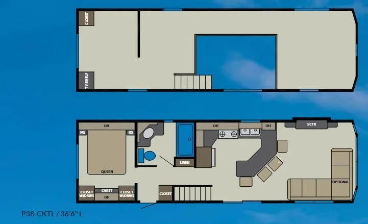 Canterbury RV Parkvue P38-CKTL floor plan