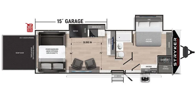 2024 Cruiser RV Stryker ST-2915 floor plan