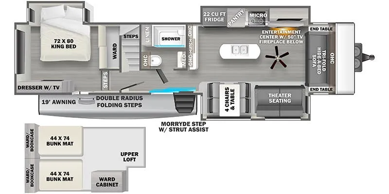 Forest River Sandpiper Destination 399LOFT floor plan