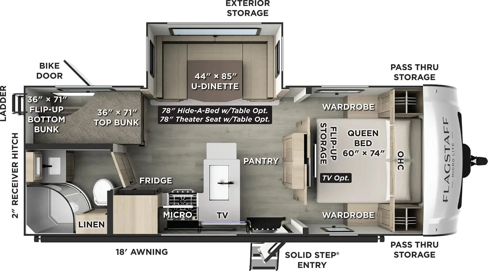 Forest River Flagstaff Micro Lite 25DBH floor plan