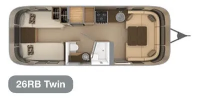 Airstream Flying Cloud 26RB TWIN floor plan