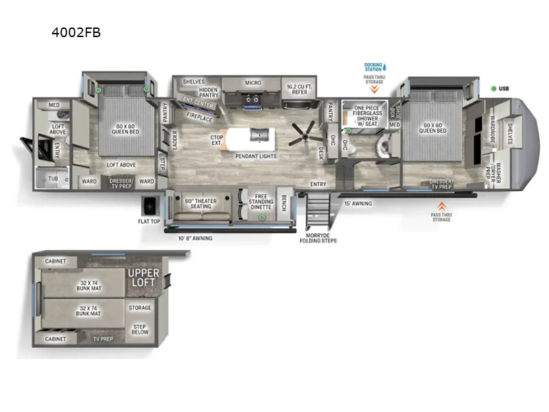 2026 Forest River Sandpiper 4002FB - Floor plan