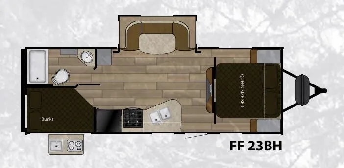 Cruiser RV Fun Finder Xtreme Lite 23BH floor plan