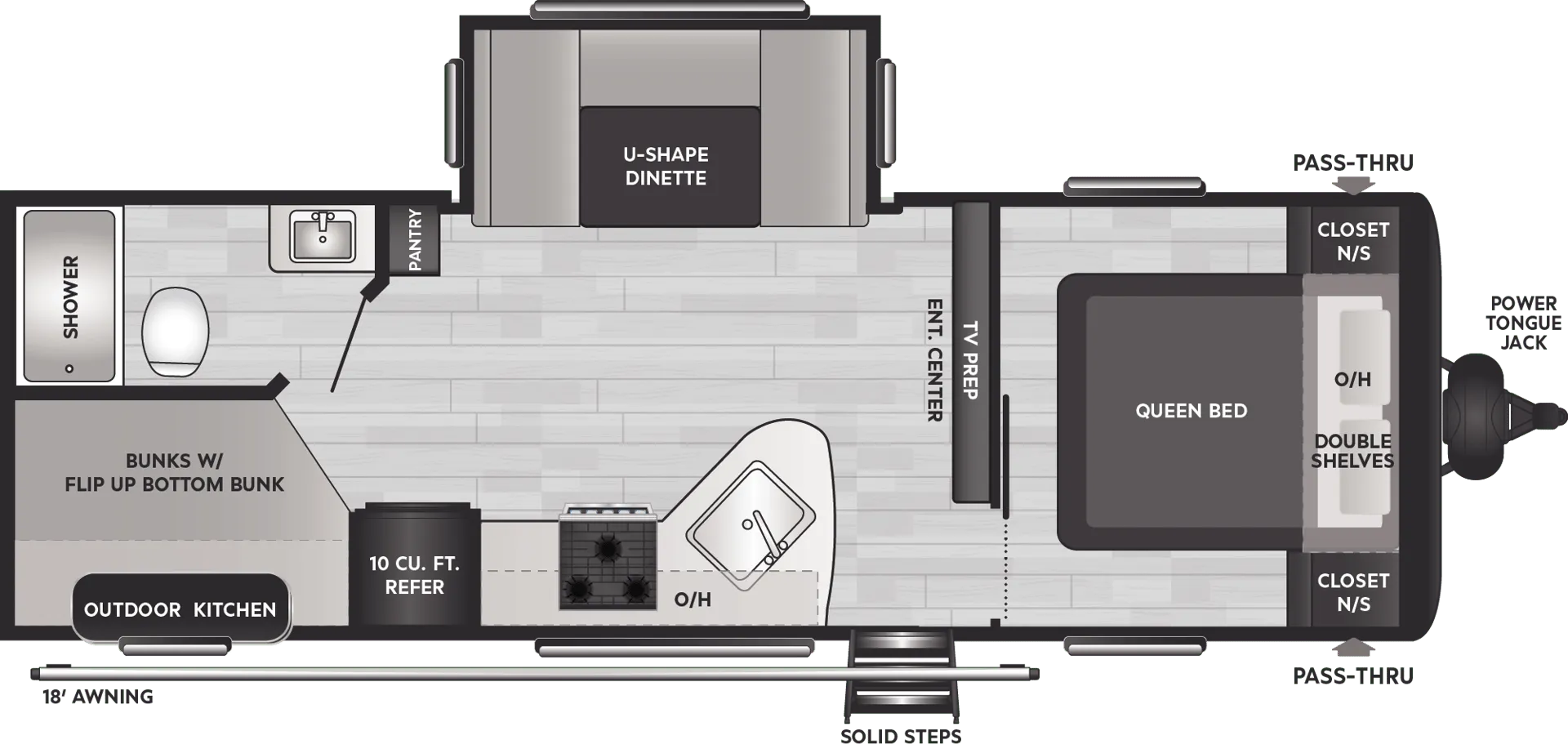 2019 Keystone Hideout 24BHSWE - Floor plan