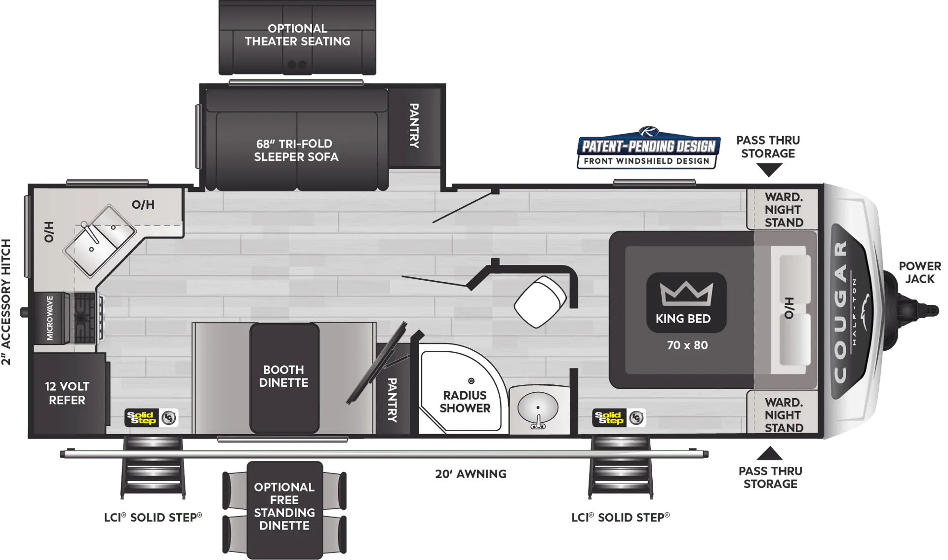 Keystone Cougar Half-Ton 24SABWE floor plan
