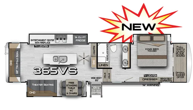 Northwood Arctic Fox Edge 365VS floor plan