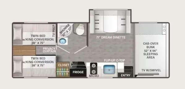 Thor Motor Coach Freedom Elite 25HZ floor plan