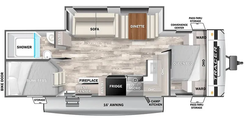 2024 Prime Time Tracer 28BHS floor plan
