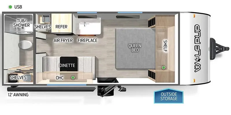 2025 Forest River Cherokee Wolf Pup 17EV - Floor plan