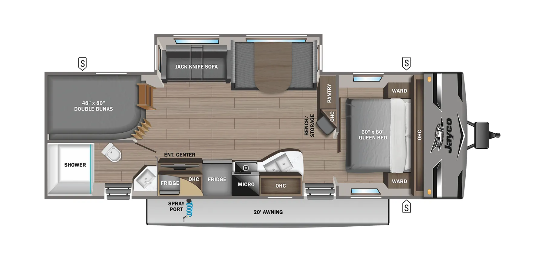 Jayco Jay Flight 280BHK floor plan