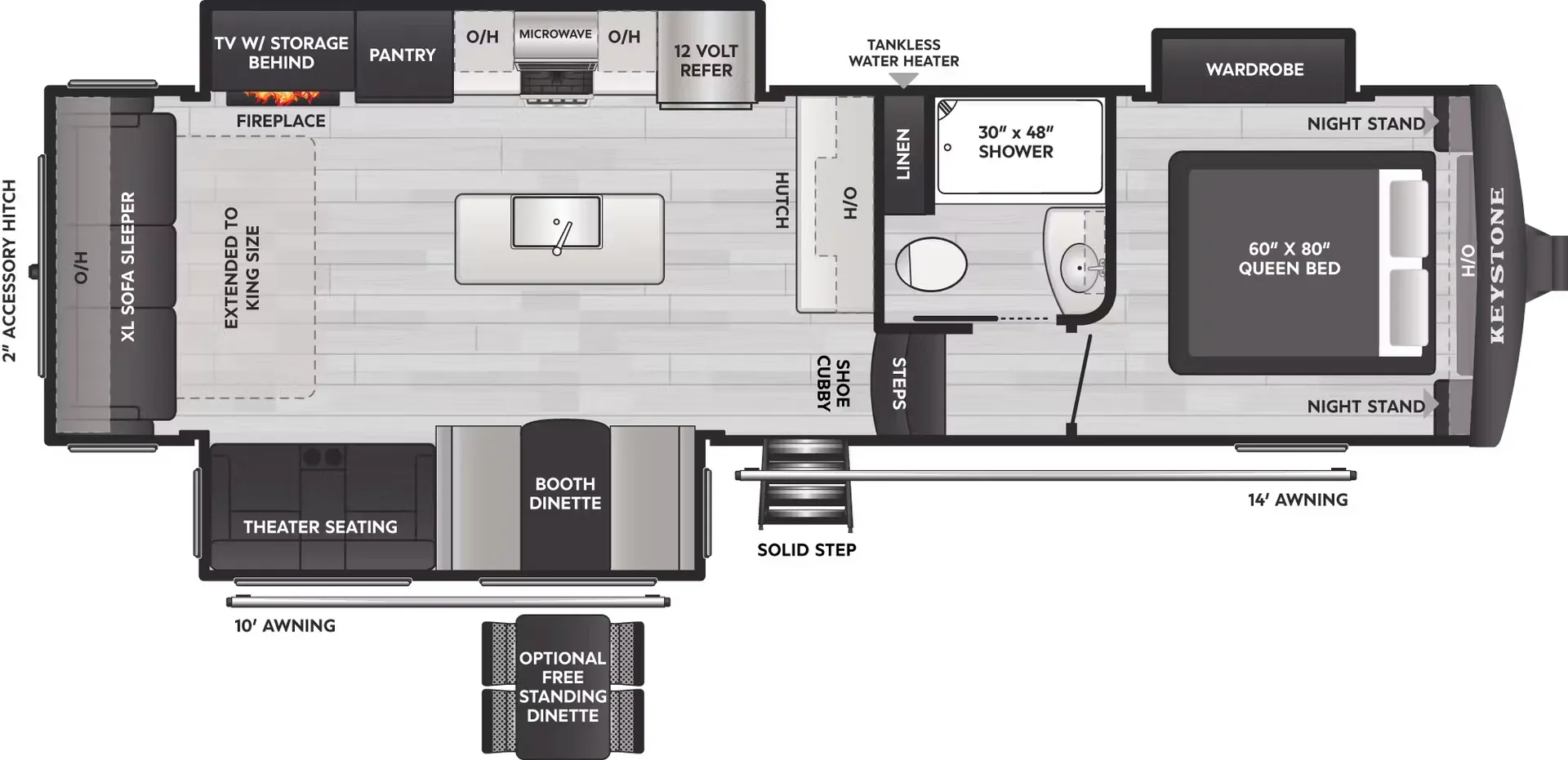 Keystone Arcadia Super Lite 292SLRL floor plan