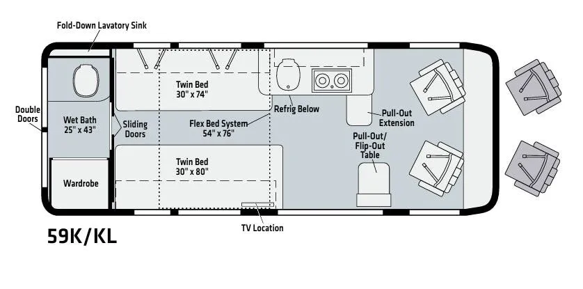 Winnebago Travato 59KL floor plan