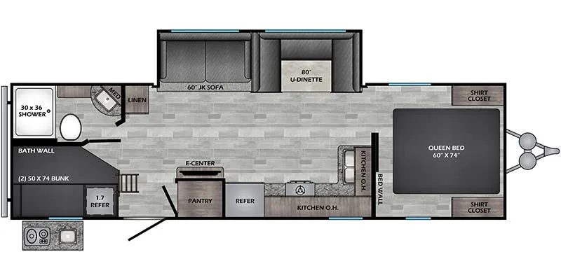 2021 CrossRoads Zinger Lite ZR280BH - Floor plan